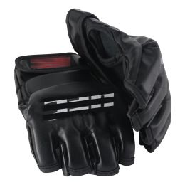 Boxe mma noir féroce combat gants halffinger