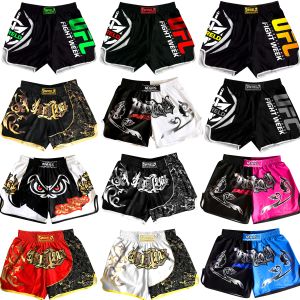 Boxing MMA Pantalons de combat Shorts de boxe pour hommes Fitness Gym Sports Jiujitsu Kickboxing Muay Thai Shorts CrossFit BJJ Fight Wear