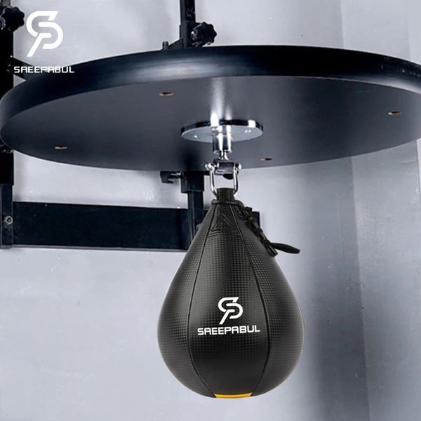 Boxe Poire Forme PU Speed ​​Ball avec Sac De Frappe Pivotant Boxeo Speed Bag Punch Fitness Training Ball Gym Exercice Agilité 240226