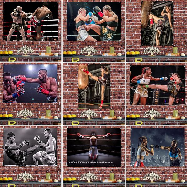 Póster inspirador de boxeo, Sanda, Muay Thai para pared, palabras motivadoras, póster para gimnasio y entrenamiento, bandera para colgar en la pared, pancarta decorativa como regalo para entusiastas del fitness