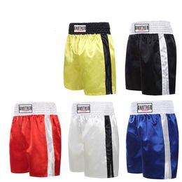 Boksbroeken Volwassenen Thaise shorts Boxeo Heren Dames Kickboksen MMA Fitness Combat Gestreept Training Gevecht Grappling Crossfit Broek 221130