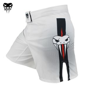 Maillots de boxe SOTF mma adultes serpent venimeux blanc rouge short de boxe géométrique tigre Muay Thai vêtements combat sanda 221130