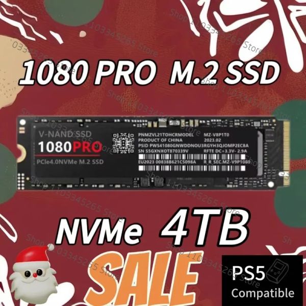 Boîtes 1080pro NVME SSD M2 12000MB / S PCIE 4.0x4 1TB 2TB 4TB DRIDE DRIDE INTERNE Solid State Drive pour PS5 PlayStation 5 PC Desktop