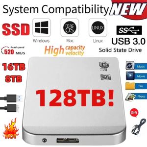 Boxs 128 TB Portable SSD 500 GB Big Storage Externe Solid State Disk Typec compatibel voor notebook/PC Desktop Externe harde schijf SSD