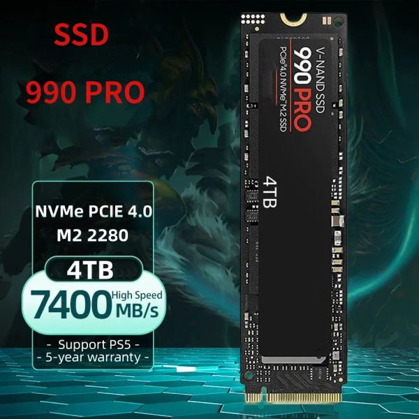 Boxs 2023 tout nouveau SSD 990 Pro M2 2280 NVME PCIE GEN 4.0x4 2TB 4TB Disque solide interne Disque SSD HDD pour ordinateur portable / PS5 / PC