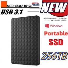 Boîtes 2024 Nouveau SSD portable d'origine 16TB 256TB USB 3.1 Drives à l'état solide externe 2,5 pouces pour ordinateur PS4 Desktops Ordinktops