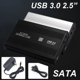 Boxs 3.5 inch USB 3.0 Harde Schijf Schijf HDD Externe Behuizing Box Case Aluminium Caddy Sata + Kabel + AC DC Oplader 12 v 2A