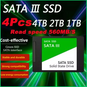 Boîtes 4pcs 4tb SSD SATA Disque dur de disque dur 560 Mo / s Disque dur à haut débit SATA3 2,5 pouces 2TB 1TB 256 Go Internal State Drive pour ordinateur portable