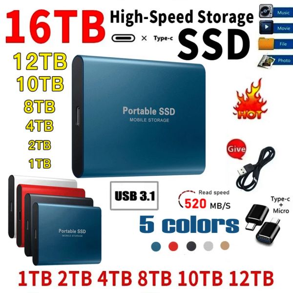 Boxs 500 Go 1 To Disque dur externe 2 To SSD haute vitesse 1 To Disque dur SSD externe portable Disque dur SSD pour ordinateur portable // Mac