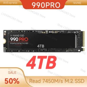 Boîtes 990PRO 7450MB / S M.2 SSD 1TB 2TB 4TB NVME 2.0 PCIE 4.0x4 M2 Disque 2GB DRAM CACHE INTERNET SOSH INTERAT SOSTIC pour ordinateur portable PC PS5