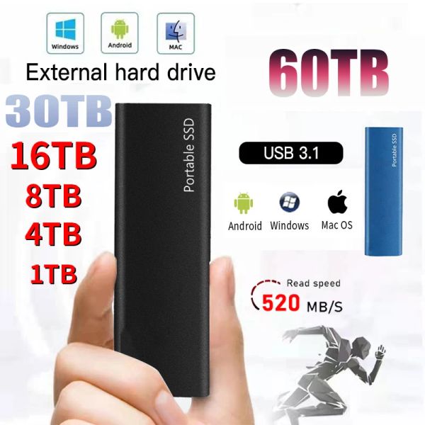 Boîtes externes disque dur portable SSD 1 To à haut débit à haut débit USB3.1 Disque dur de stockage de stockage de stockage d'interface Typec pour ordinateur portable / Mac