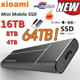 Boîtes pour Xiaomi HighSpeed ​​Portable SSD 2TB 1TB 64To Interface de stockage de masse de disque externe USB 3.0 pour ordinateur portable pour ordinateur portable