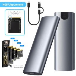 Boxs M.2 NGFF naar USB 3.1 SSD-behuizing 5 Gbps Solid State Drive-adapterbehuizing M / B / (B + M) sleutel aluminiumlegering voor 2230/2242/2260/2280 SSD