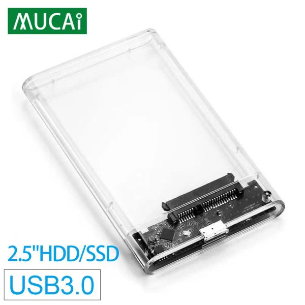 Cajas MUCAI Funda de disco duro de 2,5 pulgadas SATA 3,0 a USB 3,0 USB 2,0 5 Gbps 6TB HDD SSD carcasa compatible con UASP HD caja de disco duro externo