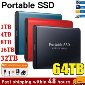 Boîtes nouvelles portables 1 To SSD 2TB Drive externe Externe Typec USB 3.1 Disque dur mobile à haute vitesse mini disque dur de stockage pour ordinateurs portables / Mac