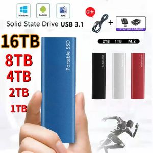 Boîtes nouvelles portables SSD 1TB / 2TB External Solidstate Drive Typec USB 3.1 Disque dur de stockage à haut débit pour cahier / bureau / téléphone / Mac