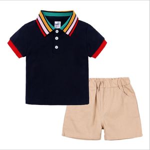 Jongen baby sets zomer korte mouw tops broek 2 stks peuter kleding jongen sport past kinderkleding 1-7 jaar oud