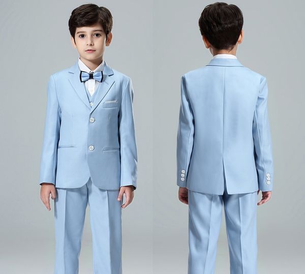 Boy Blazers Suits Flower Girl Suits de boda Tamaño 2T-14T Boy Gray Formal Suits Ropa de niños