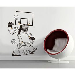 Jongen Kinder Slaapkamer Decor Basketbal Zwart Muursticker Decals 210420