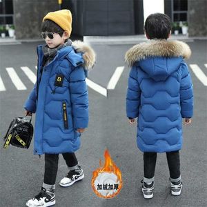 Garçon coton Parker veste petits enfants manteau grands vêtements pour enfants beau velours rembourré épais chaud à capuche 211203