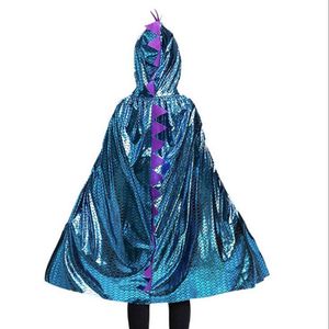 Jongen Meisje Kinderen Kinderen Halloween Cosplay Kostuums Dinosaurus Cloak Toga Robe met Hoed Chirstmas Vakantiefeest 110 * 90 cm Dierlijke Kaap