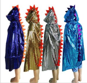 Garçon Fille Enfants Enfants Halloween Costumes Dinosaure Cape Robe Robe Avec Chapeau Cap Cosplay Noël Crocodile Coloré Animal hooded2472189