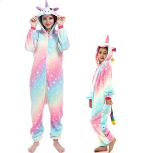 Garçon Fille Pyjamas Onesie Licorne Pyjamas Ensemble Kigurumi Panda Costume Famille Correspondant Tenues Mère Fille Vêtements Enfants Pijama 240118