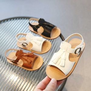Jongen meisje sandalen kwastje klassieke open teen peuter kinderen sliders zomer dagelijks antislip comfortabele kinderen casual platte schoenen