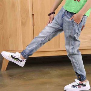 Boy jeans losse solide casual voor Spring Autumn Boys Jeans Children's Fashion Jeans For Age 3 4 5 6 7 8 9 10 11 12 13 14 jaar LJ201203