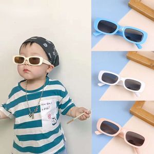 Niños niños gafas de sol rectángulos pequeños marco cuadrado lentes solares niños bebé verano Uv400 protección culos de sol infantil l240517