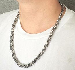 Garçon Mens Collier En Acier Inoxydable Twisted Chain Link Colliers Pour Les Vacances Gifts.Silver 8.5mm 18-32inch