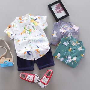 Jongenspak zomer casual top shorts 2 stks babykleding set voor jongens baby pakken kinderkleding l2405
