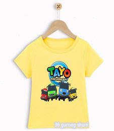 Boy s t-shirts grappige tayo en kleine vrienden cartoon print t shirt mode trend baby gele tops8052840