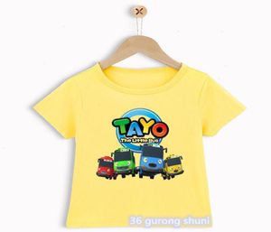 Garçon S T-shirts drôle Tayo et petits amis dessin animé imprimé t-shirt mode tendance bébé jaune Tops2563035