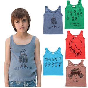 Boy Tank Summer 2022 Crop tops for Girls Children Cartoon Gedrukt Vest Kinderen T-shirts Baby Mouwloze peuter ondergoed L2405