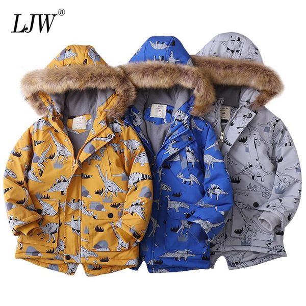 Garçon chaud à capuche coatoutwear enfants veste d'hiver dinosaure polaire denim pour garçons veste enfants clothes204A