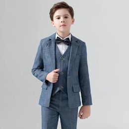 Boy Wedding Piano Performance Porce Suit Set Set Big Kids Blazer Jacket Pantal