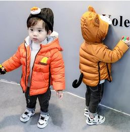 Jongen winter aap jas jas 2019 Koreaanse versie van kinderen cartoon gevoerde jasjas baby