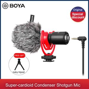BOYA BY-MM1 + Microphone d'enregistrement vidéo à condensateur avec clip Youtube Vlogging Mic Smartphone Tablettes DSLR Caméra Caméscope PC