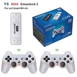 BOYHOM Y6 2 4G jeu sans fil TV Stick rétro PS1 famille 4K HD Console vidéo Portable prise en charge multijoueur 10000 jeux 231226