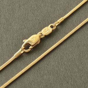 Collier long en corde pour hommes, plaqué or 14 carats, chaîne de 1 mm, 24 pouces, 279S