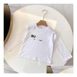 Garçons et filles bébé designer ras du cou coton à manches longues chemise de base lettre classique mode série de vêtements pour enfants taille 90-150 cm G9 D Dhbn6
