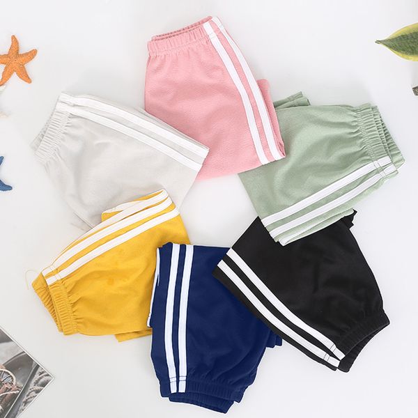 Pantalon de survêtement d'été pour garçons et filles, short rayé de couleur unie, Style fin, nouvelle collection