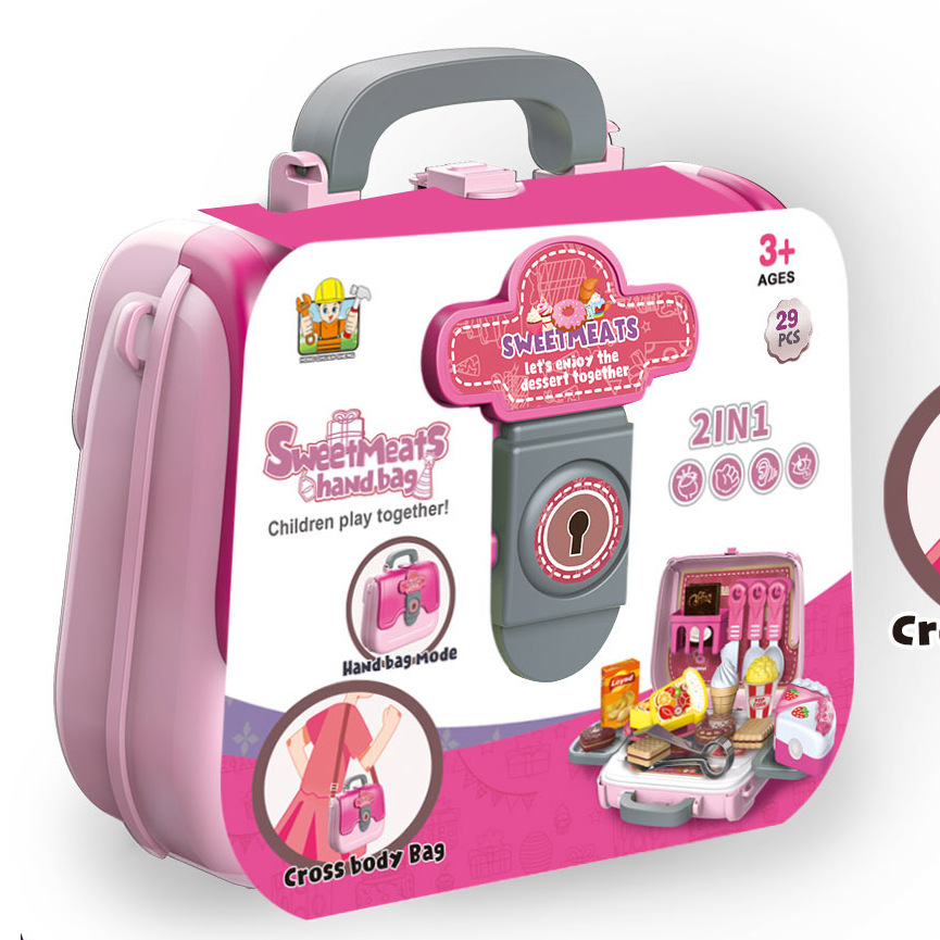 Pojkar och flickor låtsas leka med verktyg Smink Köksset för barns födelsedagspresenter Spel för barn Kosmetika Leksakssminkset Lämpligt för åldrarna 3, 4 och 5.