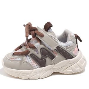 Zapatos deportivos para niños y niñas, primavera 2024, zapatos informales para niños de colores de hechizo de empalme de malla de cuero de superfibra