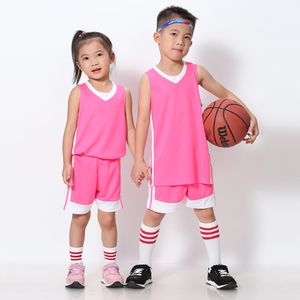 Jongens en meisjes throwback basketbal jersey sets kindertruien High Qualiy sportkleding pak kind sportvest en shorts set snel droog