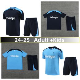 Jongens en kinderen 24/25 voetbal tracksuit Werner Enzo Mudryk voetbaltrainingspak joggen sweatshirt korte mouwen voetbaltrainingspak set