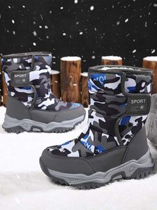 Jongens camo grafische haak-en-lus bevestigingsriem snowboots zij