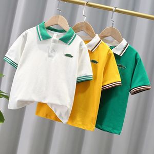 Jongens Casual Polo shirts Summer Fashion Kids Borduurwerk korte mouw raapel T -shirt tops kinderen kleding outfit voor 212y 240515