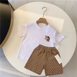 jongens kleding ontwerper kinderkleding sets klassieke merk baby meisjes kleding past mode brief rok jurk pak kinderkleding 2 kleuren hoge kwaliteit aaa p01